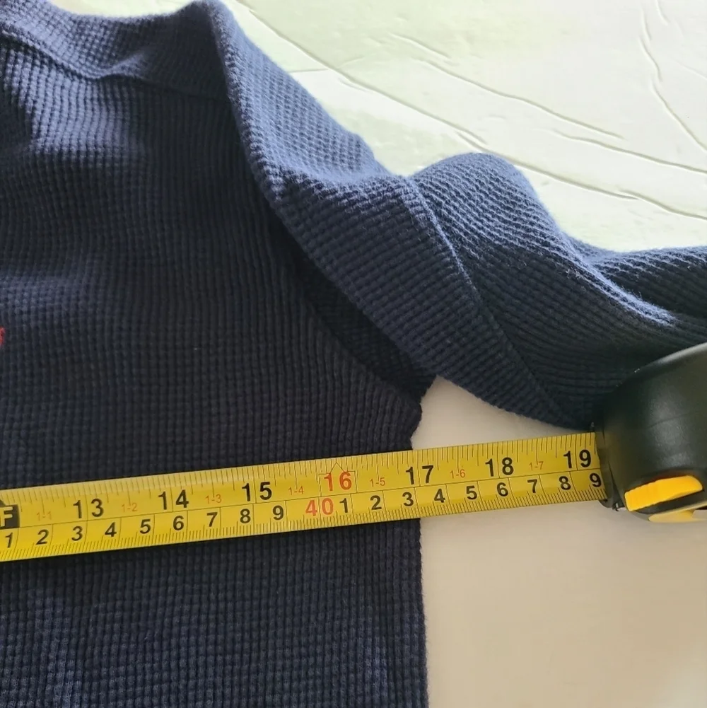 Polo Ralph Lauren Navy Long Sleeve Shirt Waffle Knit Kids Sz.10-12